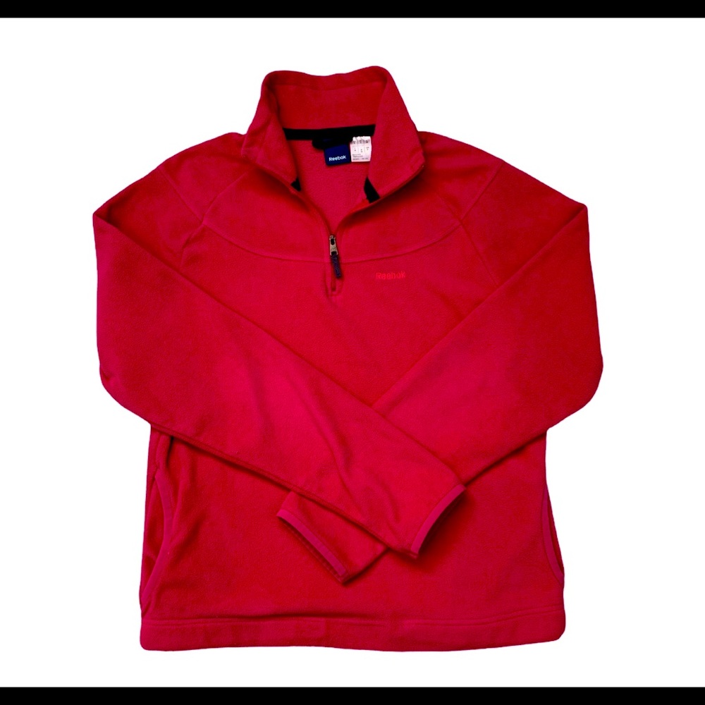 Reebok Sweater Pink With Half Zipper Size S